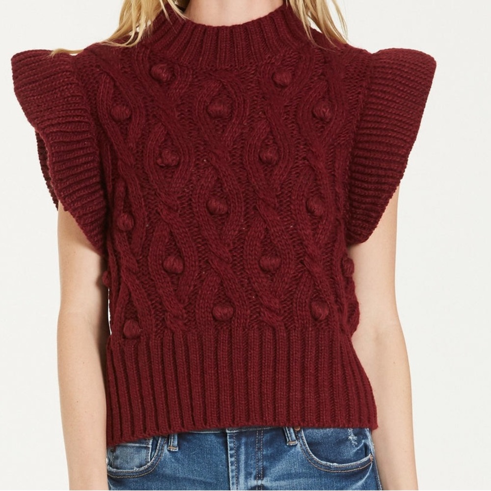 Dear John Cable Knit Garnet Sweater